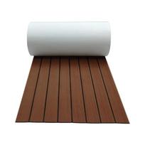 450x2400x5mm EVA Foam Decking Faux Teak Boat Mat Brown Deck Sheet Yacht Flooring Anti Skid Mat Self Adhesive Vehicle Pad tamsiai ruda spalva