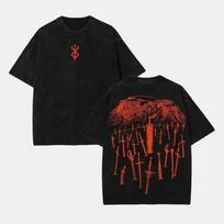 valentine shirts Sword Mountain Berserk Retro Vintage Unisex Oversize Anime S įvairiaspalvis
