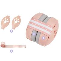2-in-1 Baby Ear Protection Noise Cancelling Headphones Convertible Design Noise Reduction Earmuffs for Infant Improves Sleep rožinė