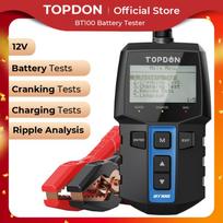 TOPDON BT100 12V Car Battery Tester Digital Automotive Diagnostic Battery Tester Analyzer Vehicle Cranking Charging Scanner Tool BT100