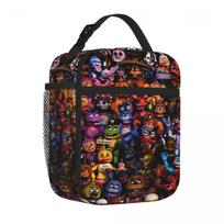 Bestselling Plaid FNAF Security Letter Print Work Lunch Bag Business Travel Meal Durable Lunch Bag One Size