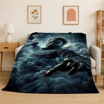 Horror Movie Character Chucky S-Scream Cartoon Flannel Blanket Soft Warm Throw Blanket for Bedroom Living Room Bed Travel Gift Size: 75*100cm, Weight: 230 GSM