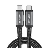 Kabel przewód usb-c usb4 pd3.1 5a do transmisji danych i video 4k 1m - szaro-czarny