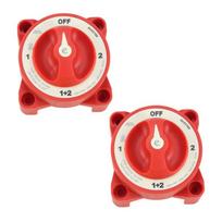 For Marine Boat Battery Switch 4-Position Selector DC 32V 350A 2Pcs Disconnect Battery Switch For Marine Boats