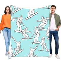 Snowboarding Blanket Cozy Soft Throw for Winter Sports Lovers Lightweight Gift for Ski Enthusiasts Perfect for Home Decor and Ou Size: 75*100cm, Weight: 230 GSM