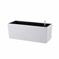Rectangular Self Watering Resin Jardineras Y Macetas Balcony Hanging Flower Pots Drainage Hole Large Window Planter Box Railing (White,39.5*11*12.5cm) balta