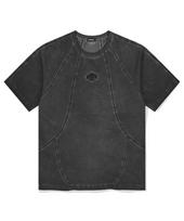 Maha Grid Curved Seam Pigment Tee Charcoal(Mg2Emmt507A) Charcoal/M