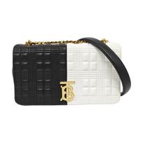 [Pre-Owned] Lola Bag TB Logo Quilted Two-Tone Lambskin Metal Chain Shoulder Crossbody Bag Small - Very Good #XV11RE ONE SIZE