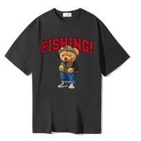 Yda Fishing Teddy Bear Oversized Short Sleeve T-Shirt_Ltss002Bk Black/M