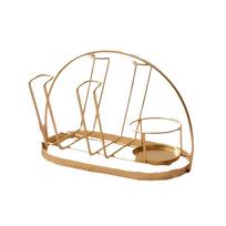 Upside Down Water Cup Drying Rack Gold/Black Glass Cup Drain Holder Cup Organizer  Cabinet Gold Style C