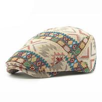 Adjustable Ethnic Style Berets Hat Painter Newsboy Flat Cap Casual Retro Newsboy Caps  Male Female chaki