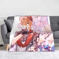 Gorou Genshin Impact Game Blanket Fleece All Season Multi-function Soft Throw Blankets for Home Couch Plush Thin Quilt Size: 75*100cm, Weight: 230 GSM