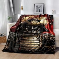 3D Japanese Samurai Bushido Katana Cartoon Game Blanket,Soft Throw Blanket for Home Bedroom Bed Sofa Travel Picnic Cover Kids Size: 75*100cm, Weight: 230 GSM