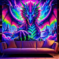 Dragon Scale Tapestry Cosmic Blue Gaming Room Backdrop & Bohemian Living Room Decorative Fabrics 100X70CM