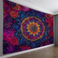 Seven Color Mandala Tapestry - Sunflower Center Living Room Bedroom Yoga Room Decorative Art Healing Wall Decor 100X70CM