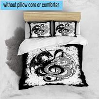 Yin Yang Dragons 3pcs Bedding,Including 1pc Duvet Cover And 2pcs Pillowcases Perfect for Christmas,Ideal for Bedroom, Dormitory 135cm*200cm