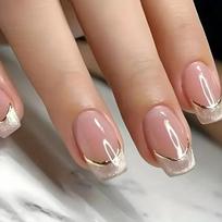24pcs Press-On Nails • Elegant Detachable Nail Extensions with Jelly Glue & Nail File CW833 brown