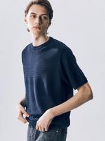 Edward Max Fontana Short-Sleeve Knitwear Navy M