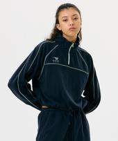 Golla W Color Mixed Fleece Half Zip-Up [Navy] Navy/Free