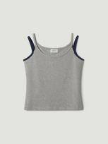 Average Attitude Layered Strap Sleeveless_Gray/Navy Gray/Os