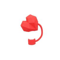 10mm Straw Toppers Silicone Straw Stopper Kawaii Hearts Straw Cover  30&40 Oz Cup red-diamond heart