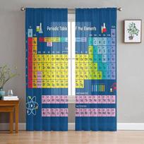 Chemijos elementų periodinė lentelė Tamsios užuolaidos svetainei miegamajam Modernios voilinės užuolaidos virtuvei Šifono permatomos užuolaidos 1 PCS W100XH250cm yellow