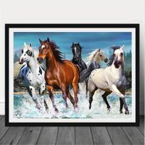 5D DIY Diamond Painting Four Horse Embroidery Cross-stitch, Embroidery Kit, All Rhinestone Diamond Painting, Manual Home Decoration Gifts Round drill 30x40cm