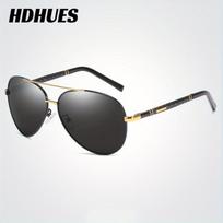 HdHues Unisex metaliniai poliarizuoti lauko vairavimo akiniai nuo saulės, UV400 juoda
