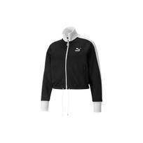 Puma Iconic T7 Crop Jacket With Embroidered Logo Color Block Retro Sports Knit Jacket Women Jacket Black 532943-01 M black