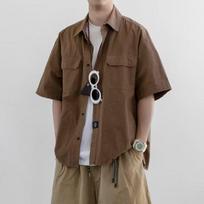 Retro Shirt Men'S Summer Outfit Hong Kong Style Student Loose And Niche Design Fun New Men'S Top For Outdoor Wear M