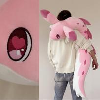 120-180cm Pliušinis žaislas Gyvūnas Lėlė-aksesuaras Anime Žaidimas Katės figūrėlė Animacinis Pripučiama pagalvė Vaikui Kawaii Dovana 120cm rožinė