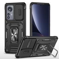 Dėklas Redmi Note 11 Pro 11s 10, slankiojančios kameros, smūgiams atsparus šarvuotas dėklas Mi 11T 12Pro, magnetinis laikiklis automobiliui, žiedinis apsauginis dangtelis For Mi 11T juoda
