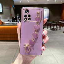 Prabangi Meilės Širdies Dengimo Apyrankės Grandinėlės Dėklas Xiaomi Mi Poco X4 M4 X3 Pro 4G 5G Apyrankės Viršelis Xiomi Poco X 3 Nfc M3 poco x3 nfc