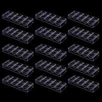 15x Clear Acrylic Stackable Poker Chip Trays Rack 100 Chips Capacity No Lid 8.07'' x ''x 1.1''