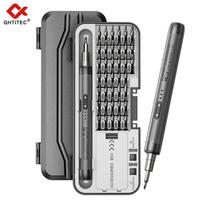 46 in 1 Electric Precision Screwdriver Set Portable Screwdriver Set Power Tool Kit Magnetic Screw Kit for Watch Phone Repair tamsiai pilka spalva