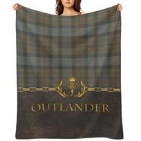Leather and tartan - Outlander II Throw Blanket Plaid funny gift Flannels Soft Plush Plaid Blankets 30x40in