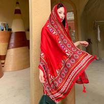90*180Cm Wrap Shawl Travel Beach Sunscreen Scarve Bikini Women Swimsuit Cover-Ups Sun-Resistant  Travel Po Big Gauze Scarf 90x180cm red