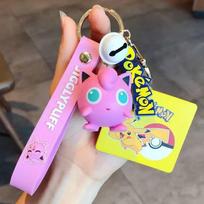 Non-Toxic Pokmon Pikachu Keychain Bag Pendant Cute Cartoon Doll Squirtle Duck Exquisite Car Keychain Ring Gift 6cm