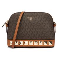 Michael Kors MK Charm Classic Monogram Print Commuter Fashion PVC Dumpling Shell Shoulder Bag Women shoulder bag Brown 32H1GT9C3V-BRN-ACORN Basic Set (Bag+Dust Bag)