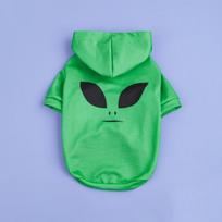 Šuns Hoodie Helovino Marškinėliai Drabužiai Šuo Šuniukas Mielas Ateivio Veido Raštas Šuns Drabužiai Šuns Palaidinės Cosplay Apranga Patogus Pe XS（old） žalia