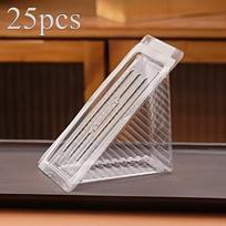 25Pcs Plastic Sandwich Box Transparent Food Storage Box, Suitable for Restaurant, Takeaway and Holiday Packaging