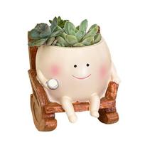 Resin Fleshy Plant Pot Rocking Chair Shape Cartoon Resin Fleshy Plant Cactuses Flower Planter Home Desk Gardening Accessories