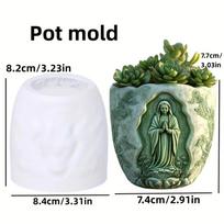 DIY Greek architecture relief succulent plant flowerpot resin silicone mold European style Roman column Candle cup gypsum molds