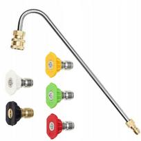 Rosfix Set of 5 quick-connect nozzles for pressure washers (0°, 15°, 25°, 40°, 60°) + lance for pressure washers 1/4  34cm U-type