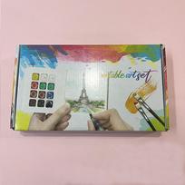 Portable Travel Sketchbook with Mini Watercolor Set and Palette