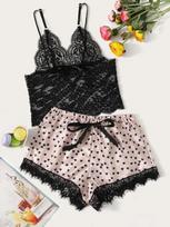 European and American erotic underwear sexy women's lace vest peach heart short S rožinė