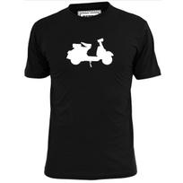 Mens Scooter Silhouette T shirt Mod Lambretta Vespa Weller Jam L