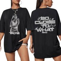 Tate McRae So Close To What Album Graphic Print T Shirt Men Women Vintage Hip Hop T-shirts Cotton Oversized T Shirts S