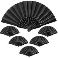 Handheld folding fan, 6-pack Chinese hand fan, oriental cloth fan, cloth fan, folding fan, handheld folding fan for wedding, dance, party, gift