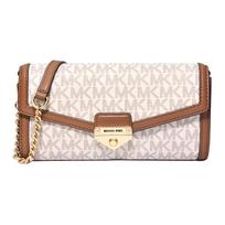Michael Kors Soho Classic Monogram Square Flap PVC Shoulder Bag Women Bags Vanilla-White 35S6G1SC7B-VANILLA Basic Set (Bag+Dust Bag)